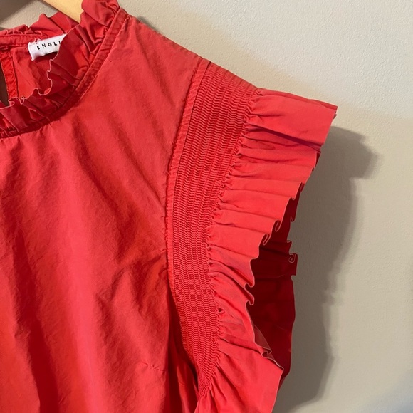 Anthropologie English Factory Ruffle Top in Poppy Red Small - Picture 3 of 10